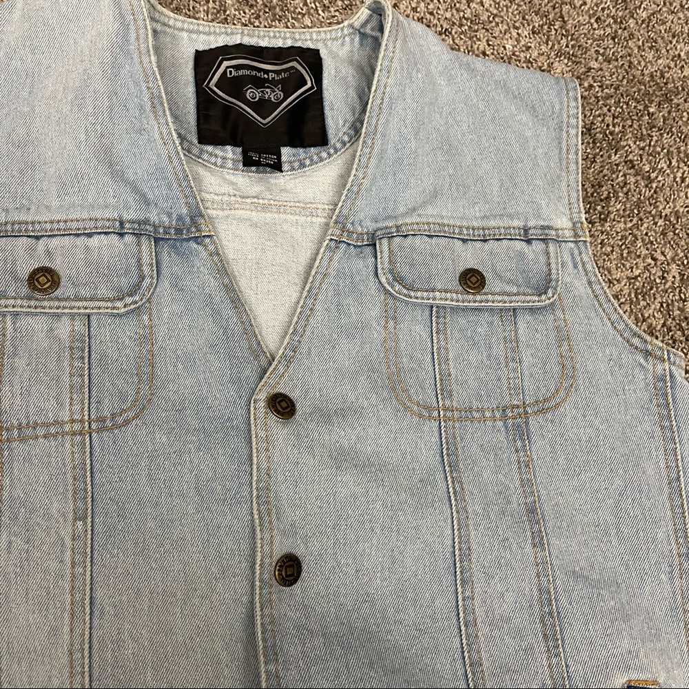 Diamond Plate Women Motorcycle Jeans Vest Size Medium - Picture 4 of 11